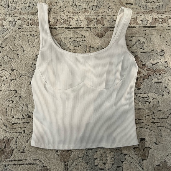 White Ribbed Tank Top - Picture 4 of 4